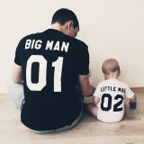 T-kreklu komplekts "Big man and Little man" ar Jūsu izvēlētiem numuriem