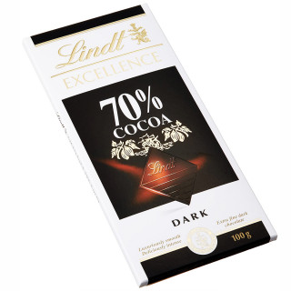 "LINDT EXCELLENCE" tumšā šokolāde (70%), 100 g