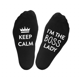 Sieviešu zeķes „Keep calm.I'm the boss lady“ 