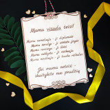 Koka piekaramā plāksne "Mammai vienmēr taisnība"