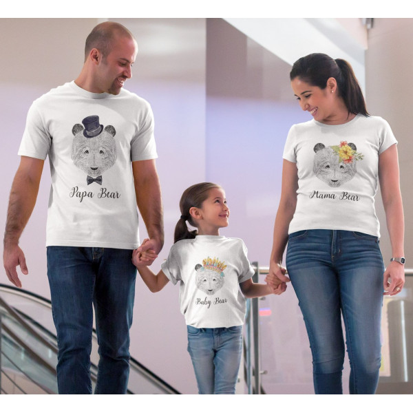  T-kreklu komplekts ģimenei "Lāču ģimene"