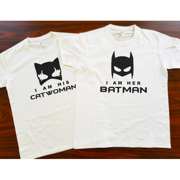 T-kreklu komplekts "Batman & Catwoman"
