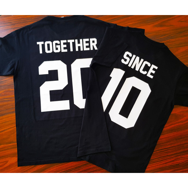 T-kreklu komplekts "Together Since" ar Jūsu izvēlēto gadu
