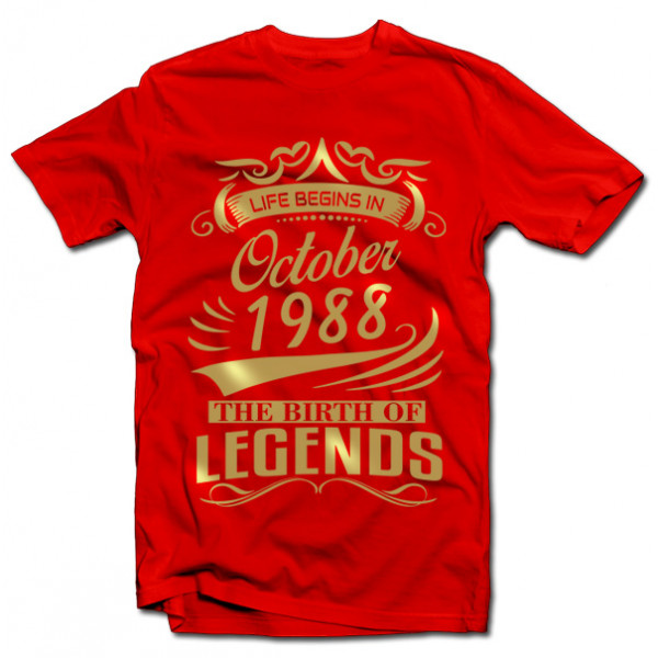 T-krekls "The Birth of Legends" ar Jūsu izvēlētu gadu un mēnesi