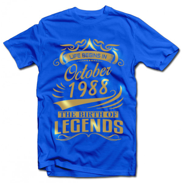 T-krekls "The Birth of Legends" ar Jūsu izvēlētu gadu un mēnesi