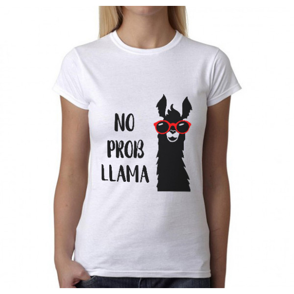 Sieviešu T-krekls "No prob-llama"