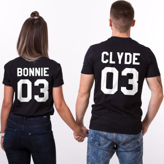 T-kreklu komplekts "Bonija un Klaids" ar Jūsu izvēlētiem numuriem