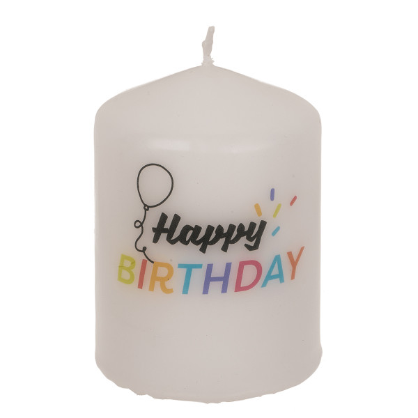 Cilindriska svece "Happy Birthday"