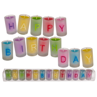 Dzimšanas dienas sveču komplekts stikla burciņās