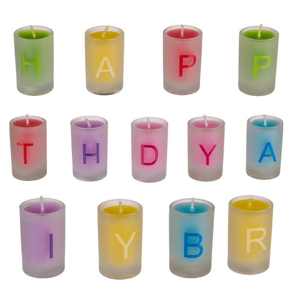 Dzimšanas dienas sveču komplekts stikla burciņās