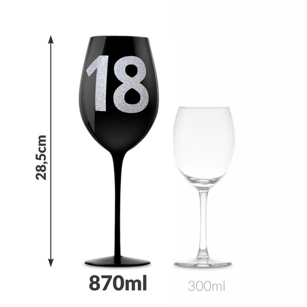 XXL Vīna glāze ar ciparu 18 (860ml)