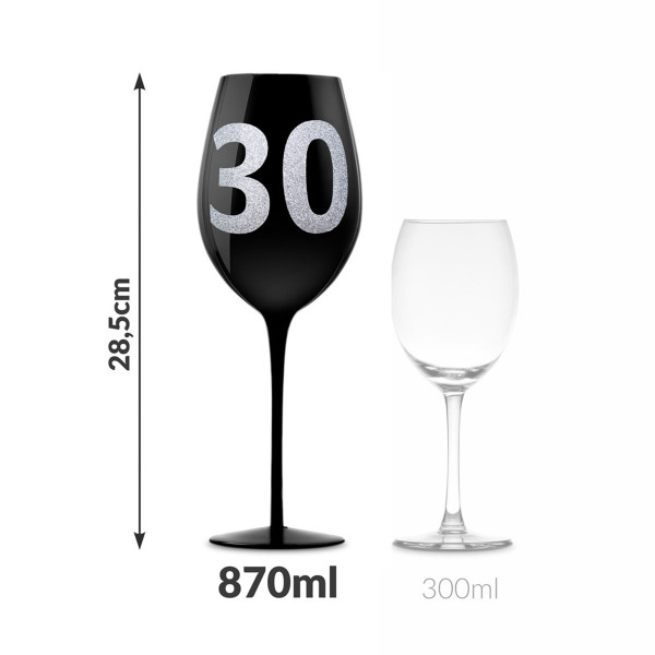 XXL Vīna glāze ar ciparu 30 (860ml)