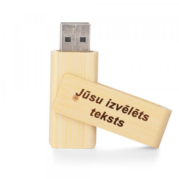 Bambusa USB piekariņš "TWISTER" (16GB) (ar iespēju gravēt par papildus samaksu)