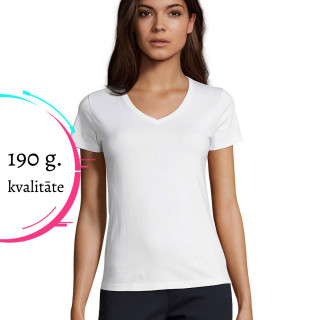 Sieviešu t-krekls ar V veida kakla izgriezumu bez apdrukas