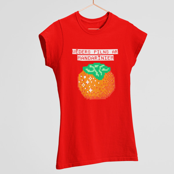 Sieviešu t-krekls "Vēders pilns ar mandarīniem"