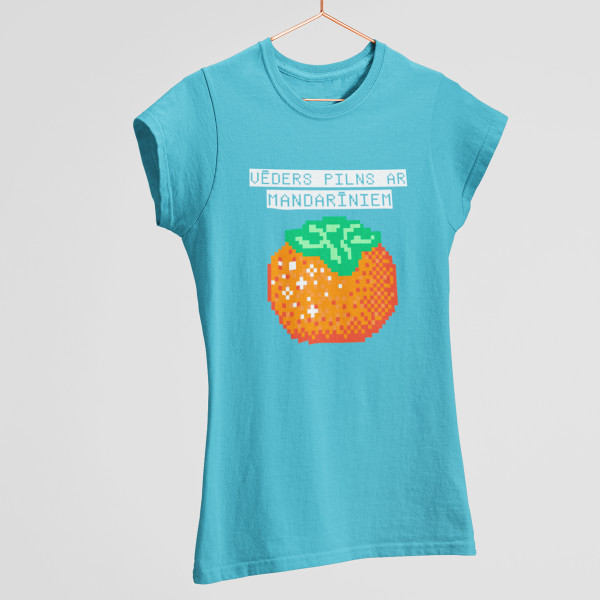 Sieviešu t-krekls "Vēders pilns ar mandarīniem"