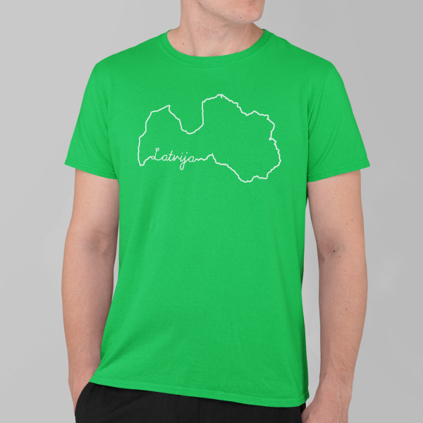 T-krekls "Latvijas kartes kontūra"