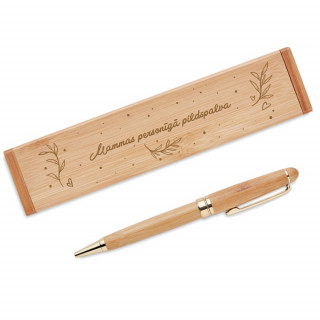 Bambusa pildspalva kastītē "Mammas personīgā pildspalva"