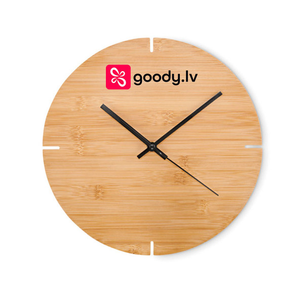 Bambusa sienas pulkstenis ar Jūsu logotipu