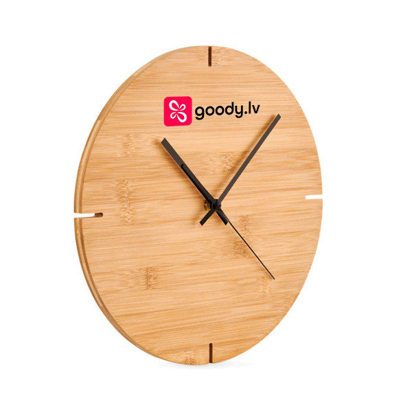 Bambusa sienas pulkstenis ar Jūsu logotipu