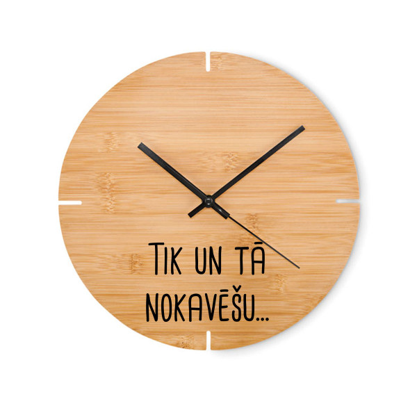 Bambusa sienas pulkstenis "Tik un tā nokavēšu..."