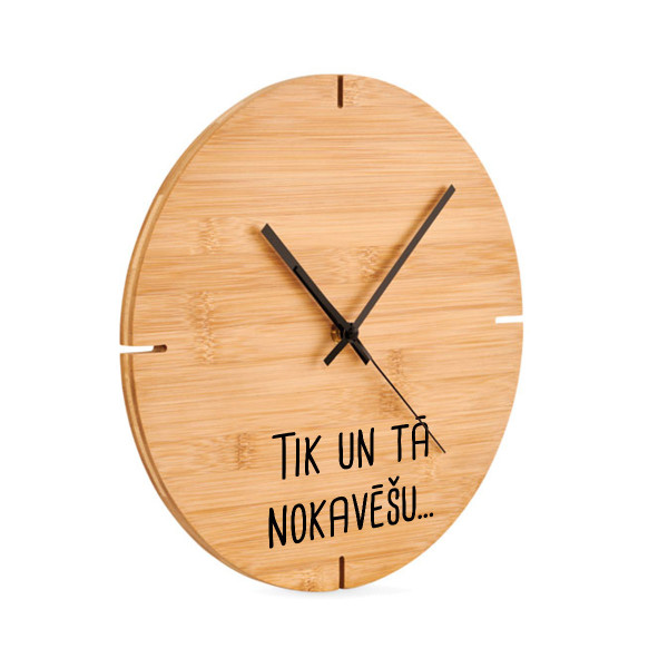 Bambusa sienas pulkstenis "Tik un tā nokavēšu..."