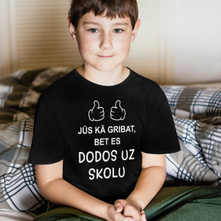 Bērnu T-krekls "Es dodos uz skolu"