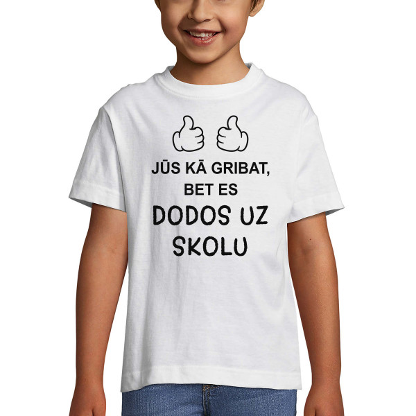 Bērnu T-krekls "Es dodos uz skolu"