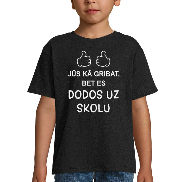 Bērnu T-krekls "Es dodos uz skolu"