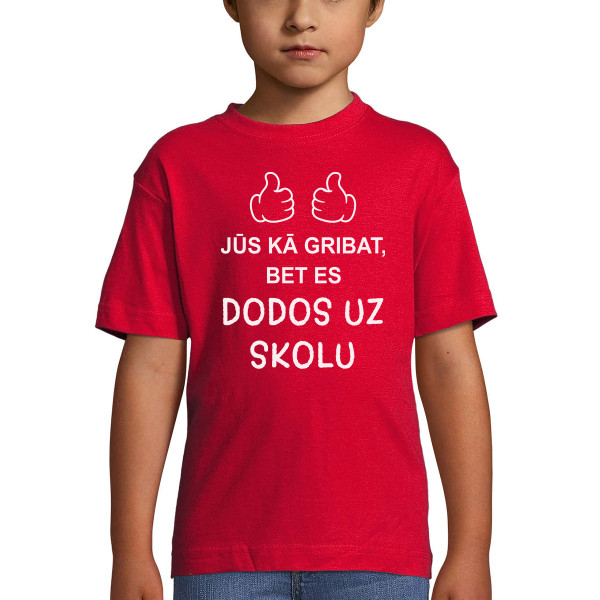 Bērnu T-krekls "Es dodos uz skolu"