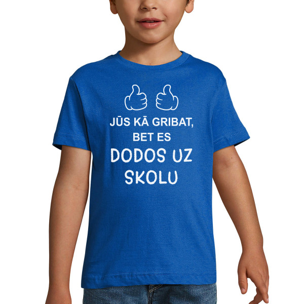 Bērnu T-krekls "Es dodos uz skolu"