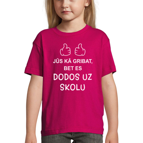 Bērnu T-krekls "Es dodos uz skolu"