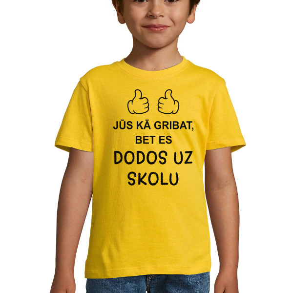 Bērnu T-krekls "Es dodos uz skolu"