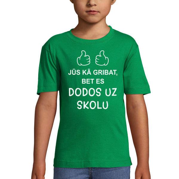 Bērnu T-krekls "Es dodos uz skolu"