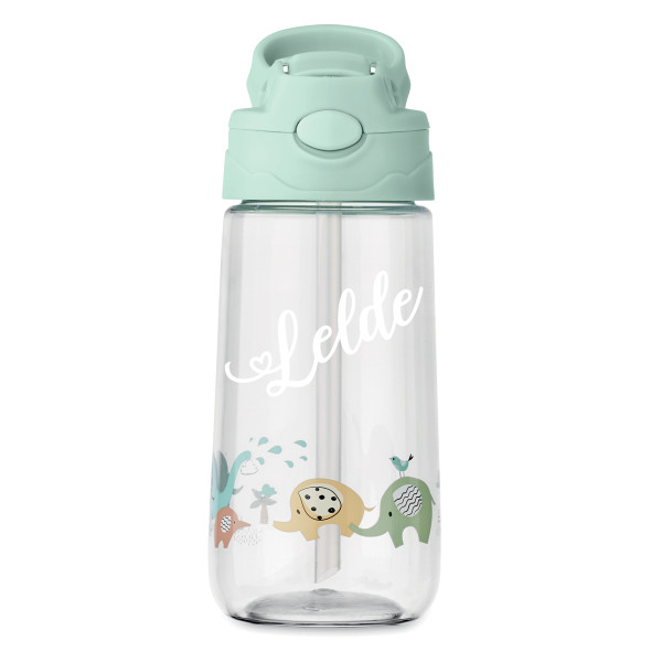 Bērnu ūdens pudele "Zilonis" ar jūsu izvēlētu vārdu (450ml)