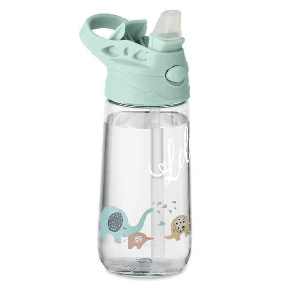 Bērnu ūdens pudele "Zilonis" ar jūsu izvēlētu vārdu (450ml)