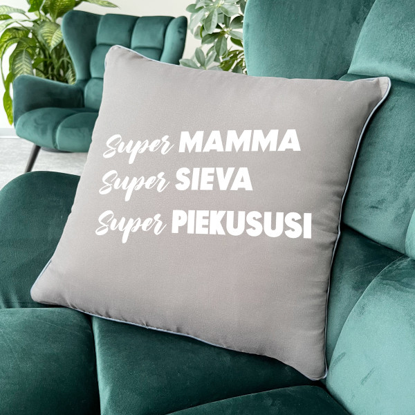 Dekoratīvais spilvens "Super mammas apraksts"