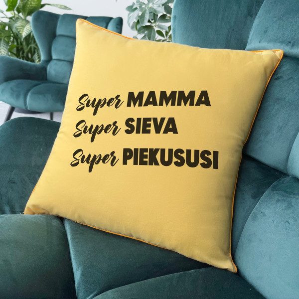 Dekoratīvais spilvens "Super mammas apraksts"