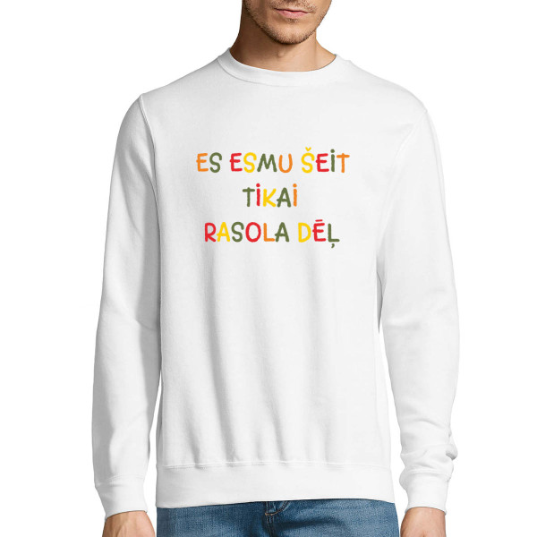 Džemperis "Es esmu šeit tikai rasola dēļ" (bez kapuces)