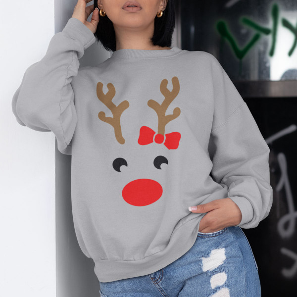 Ziemassvētku džemperis "Ziemassvētku ziemeļbrieži" bez kapuces (IZPĀRDOŠANA)