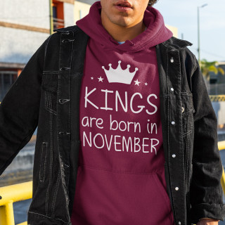 Džemperis "Kings are born" ar Jūsu izvēlētu mēnesi