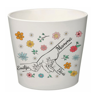 Elegants puķu pods "Mamma un bērni" ar bērnu vārdiem