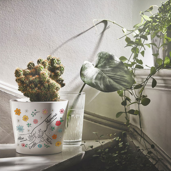 Elegants puķu pods "Mamma un bērni" ar bērnu vārdiem