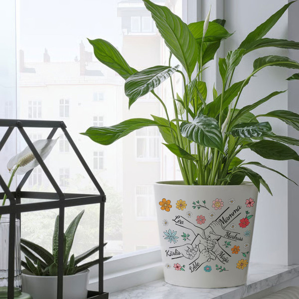 Elegants puķu pods "Mamma un bērni" ar bērnu vārdiem