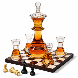 Grafīna un 4 glāžu komplekts "Royal Chess"