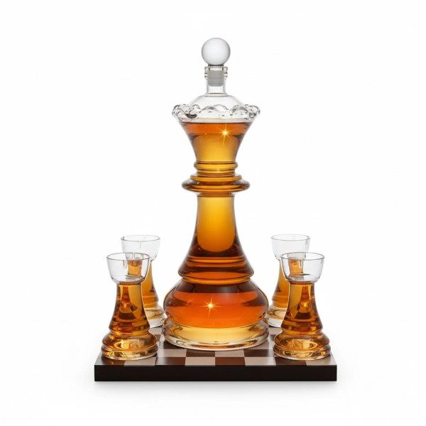 Grafīna un 4 glāžu komplekts "Royal Chess"