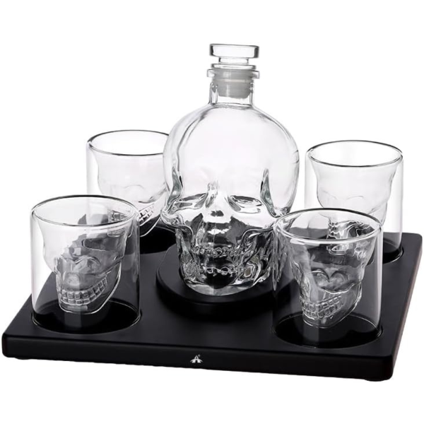 Grafīna un 4 glāžu komplekts "Skeleton"