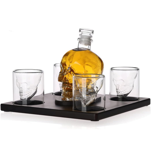 Grafīna un 4 glāžu komplekts "Skeleton"