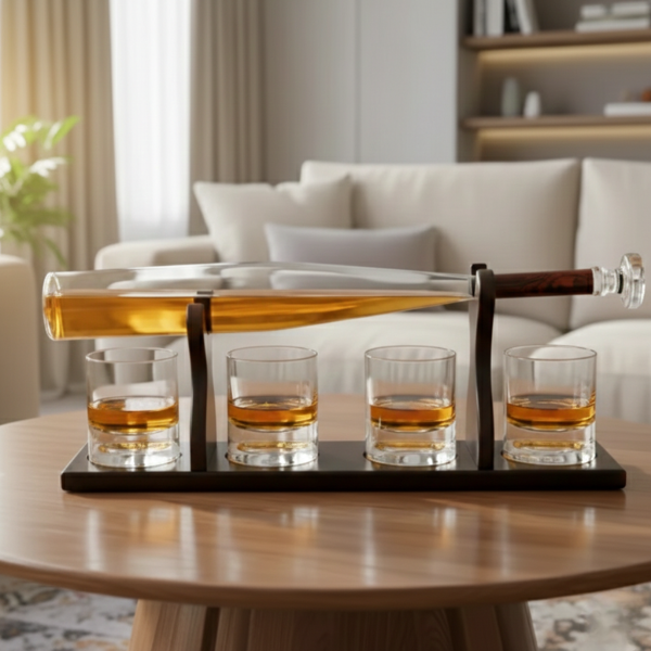 Alus karafes un 4 glāžu komplekts "Baseball bat"