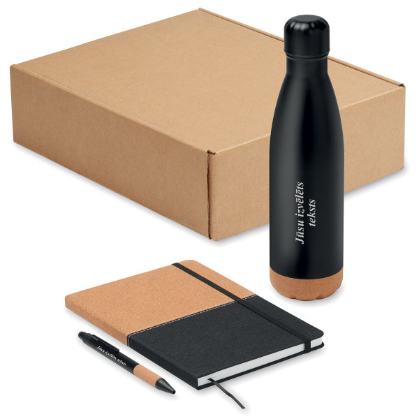 Ilgtspējīga dāvanu komplekts "ECO Black" ar Jūsu izvēlētu tekstu